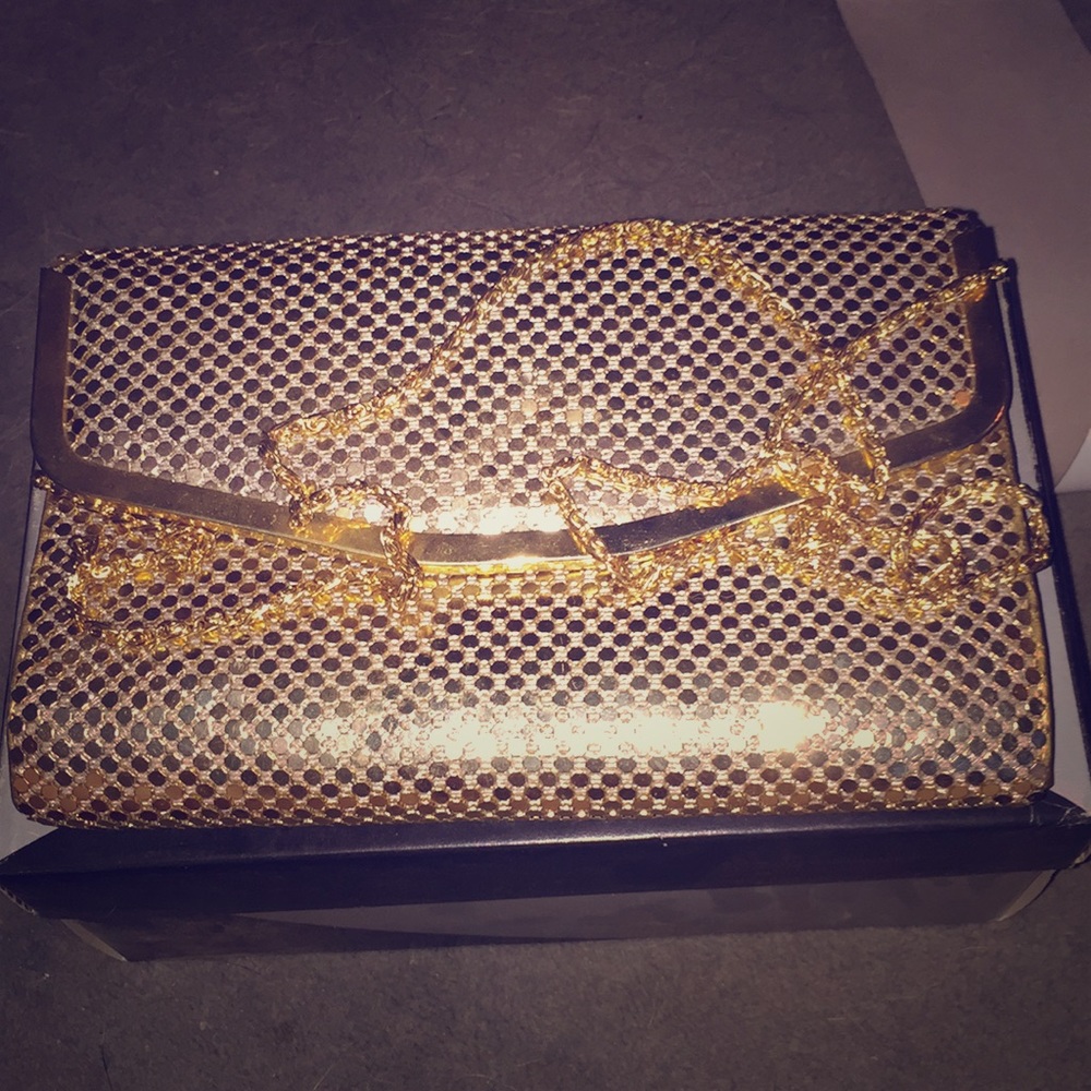 Gold shoulder bag